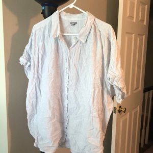 Aerie short sleeve linen button down